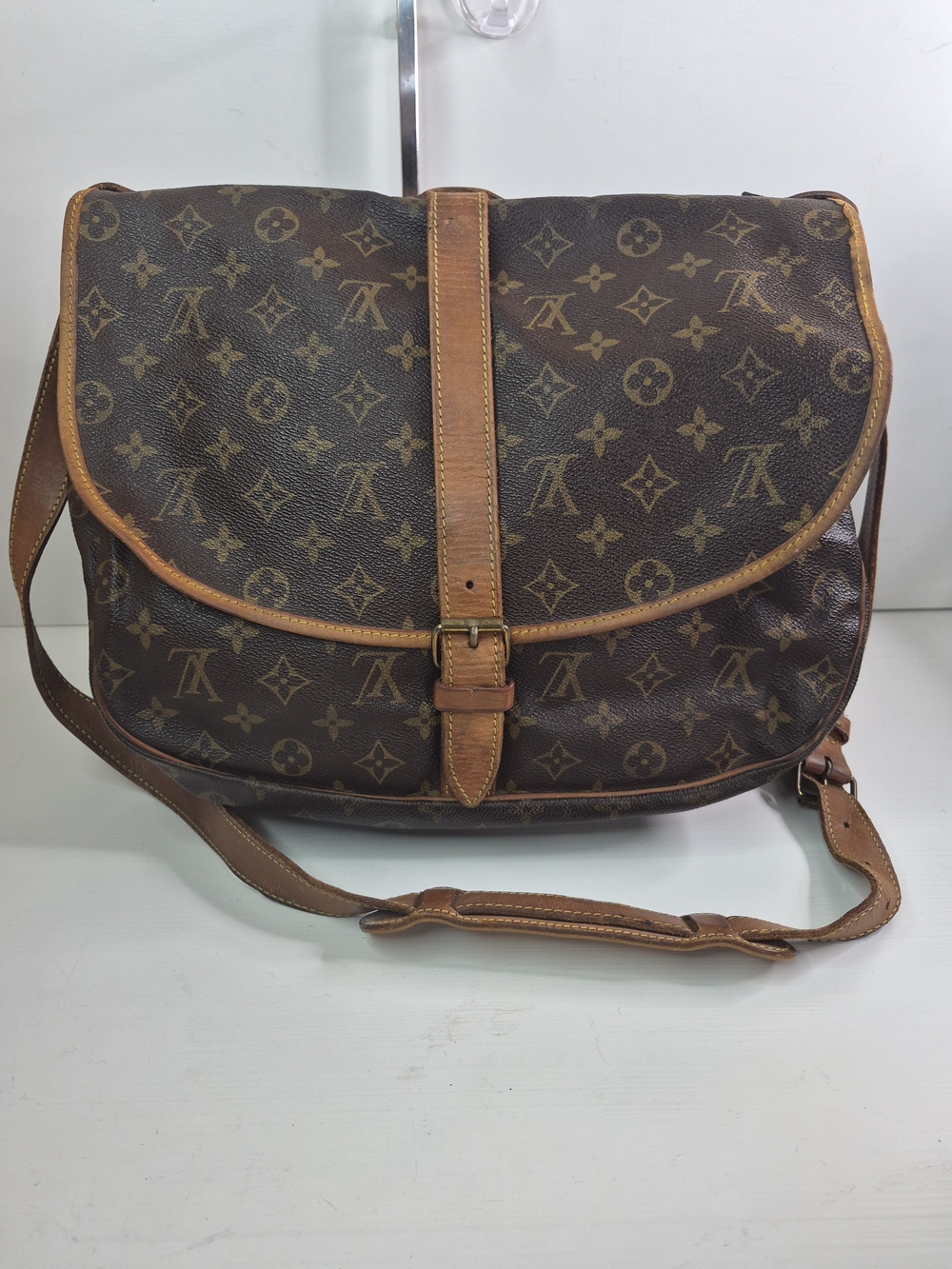 Louis Vuitton Monogram Canvas Messenger Bag in Brown and Tan